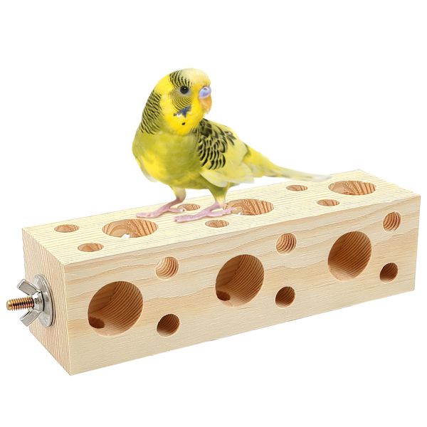 NICERINC PET Bird Toys，Bird Wooden Block Chewing Toy，Parrot Foraging Toy，Natural Bird Toys，Parakeet Toys for Cage Small Bird，Bird Cage Teething Toys for Hamster Cockatiels Conures Budgie