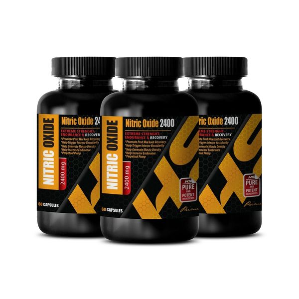 muscle building supplements - NITRIC OXIDE 2400 - muscle growth - 3 Bottles