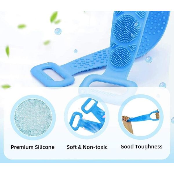 Skin Cleaning Spa Brush for Women and Man Double-Sided Use for Remove Dirt Environmental Friendly Silicone Brushes Bath Towels, Body Comfort, Back Mud Peeling, Scrubber Rubbing, Clean Artifacts