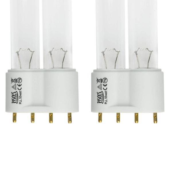 Pisces Twin Pack 55w (watt) PLL Replacement UV Bulb Lamp for Pond Filter UVC