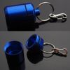 2 PCS Waterproof 1" Wide Pill Container Capsule Bottle Keychain & Clip - Blue