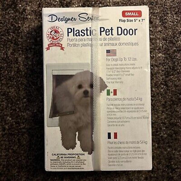 New IDEAL Perfect Plastic Pet Door Small 5"x 7" Flap Size dog cat Toy Breed 12lb