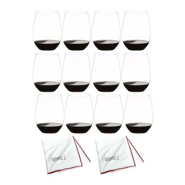 Riedel O Wine Tumbler Cabernet Merlot Set of 12 with 2 Microfiber Cloths