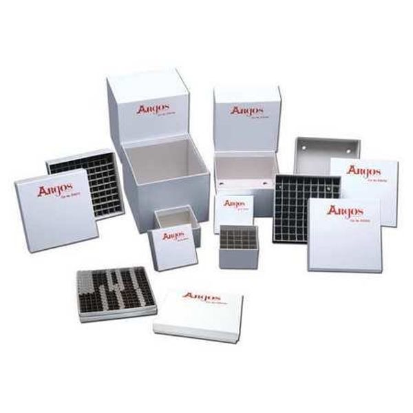 Argos R3025A White Cryo/Freezer Box with 25 Place Insert, 3" Length x 3" Width x 2" Height