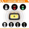 EverBrite Rechargeable LED Headlamp Red Green Light Tail Light 7 Lighting Modes