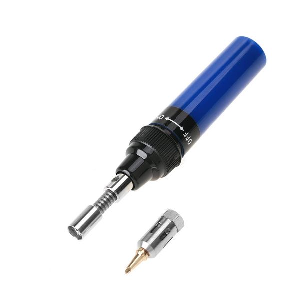 Cordless Refillable Gas Iso-Tip Blow Torch Soldering Iron Pen Butane Gas for Electronic PC Repair Tool 8ML ((Blue))