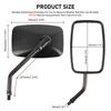 For Honda Shadow Phantom 750 Black Motorcycle Rear View Mirrors 10mm Rectangle