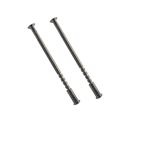 M4 x 90mm Chrome Slotted Bolt and Sleeve Patio Door Handle Connecting Screws Fixings and Carriage Dead Sleeve (Pair of 2)