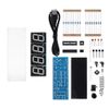 4 Digit DIY LED Digital Clock Kit, LED Electronic Clock with Time/Temperature/Date Display, Light Control, Simple Digital Clock for Beginners Electronics Professionals(White)