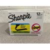 Sharpie Fluorescent YELLOW Chisel Tip  Highlighter Box Of 12 #25025