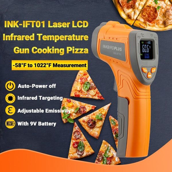 LCD Infrared Thermometer Temperature Gun Laser IR Cooking Oven Pizza -50°C-550°C