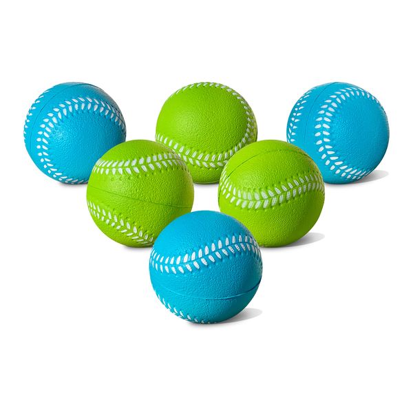 Kids Soft Foam Baseballs, 6 Pack, 2.75" | Safe & Soft Baseballs for T Ball & Toddler Baseball | Official Size Foam Balls for Kids Baseball Batting Practice