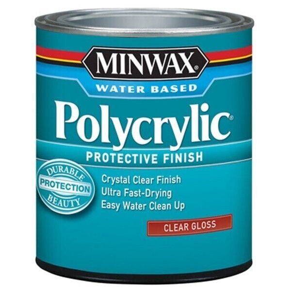 Minwax Polycrylic Gloss Crystal Clear Water-Based Polyurethane 1 qt