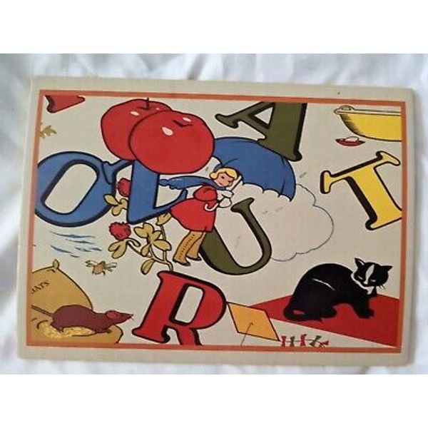 Abc end Framable Nursery Art Cavallini  Alphabet Flashcard junk journal