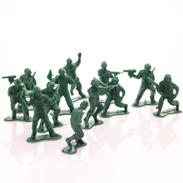 Entervending Army Men Action Figures - 2” Small Soldiers for Boys - 100 Pcs Green Army Soldier Toy Playset - Military Toys - Army Party Decorations