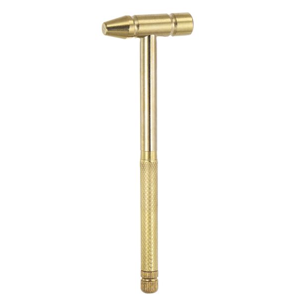 sourcing map 3 in 1 Mini Multifunction Copper Hammer and Screwdriver 10mm Dia Multitool Hammer with Slotted Screwdriver