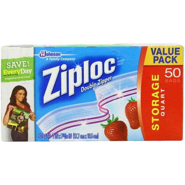 Ziploc Brand Freezer Quart Bags with Grip 'n Seal Technology, 75 Count