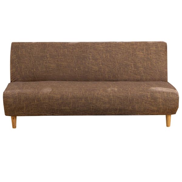 Mingfuxin Armloser Sofabezug, Stretch-Sofabezug ohne Arm, 3-Sitzer, Spandex-Futon-Schonbezug rutschfest Elastischer, vollständig zusammenklappbarer Couch-Sofaschutz für Schlafsofa ohne Armlehnen
