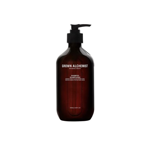 Grown Alchemist Shampoo: Damask Rose, Black Pepper, Sage - Shampoo for Healthy, Hydrated and Shiny Hair - Strengthens Strands and Hair Follicles - 500mL