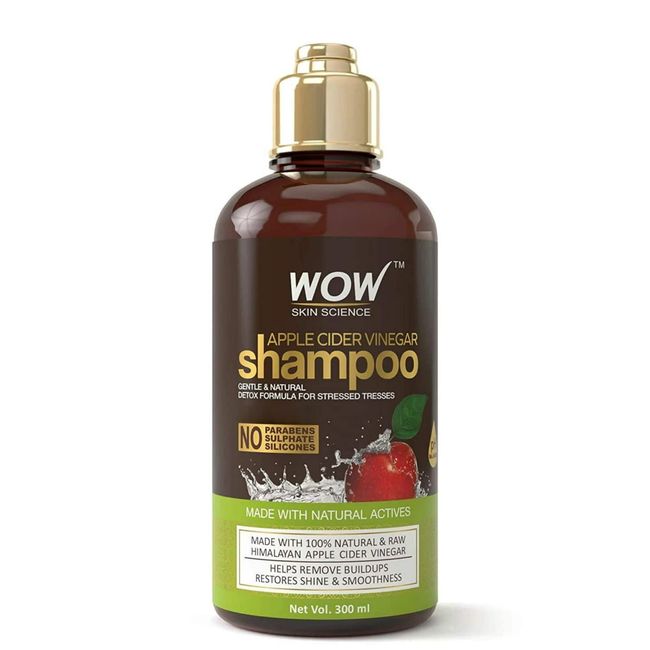 WOW Skin Science Apple Cider Vinegar Shampoo - Hair Growth Shampoo for Thinning Hair, Hair Loss & Dandruff Shampoo - Parabens & Sulfate Free Shampoo - Clarifying Shampoo for Build Up Purifying Shampoo (10.14 Fl Oz (Pack of 1))