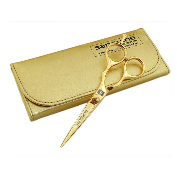 Professional Hair Scissors, Hairdressing Scissors for Barbers and Hairdressers - Golden 5.5" (14 cm) + Presentation case