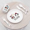 Personalised Children's Winter Penguin Dinner Set