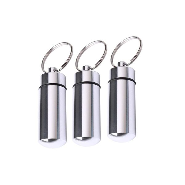 Kleiner Erste-Hilfe-Medikamentenbehälter,3 Pack Pillenbox Schlüsselanhänger klein Tablettendose Kapsel Pillen Dose wasserdichte aus Aluminium Reisen Medizinflasche für Outdoor-Reise-Camping.