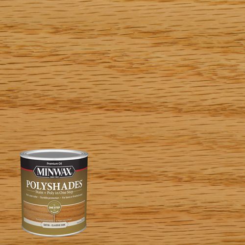 Minwax PolyShades Wood Stain + Polyurethane Finish – Quart, Classic Oak, Satin