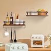 Floating Shelves Wall Mounted Set of 2 Solid Wood Wall Shelf Display Ledge Stor