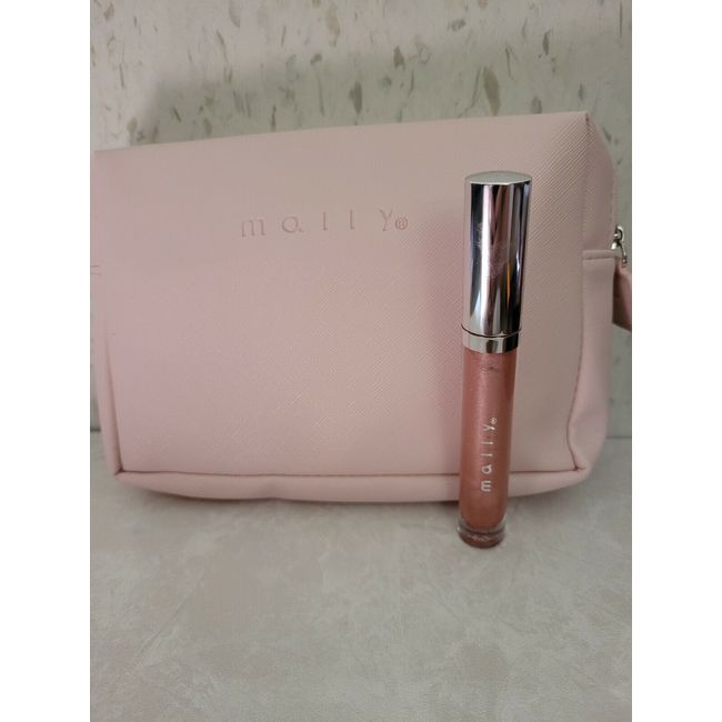 Mally Beauty Pink Make up Cosmetics bag + Lip Shine Lipstick *Blossom* New.