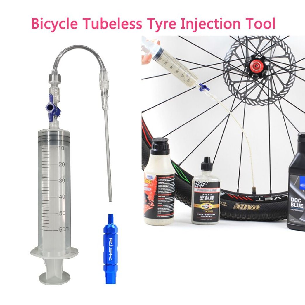 RISK RL225 Cycling Bike Bicycle Tubeless Tyre Sealant Injector