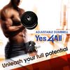 Yes4All Dumbbell Adjustable - 50lbs
