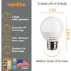Sunlite LED G16 Globe 5W (40W Equivalent) Bulb Medium (E26) Base, Warm White 3 Pack