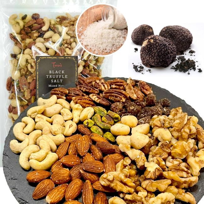 Snacks, Mixed Nuts, Christmas, 7 Luxurious Black Truffle Salt Mixed Nuts, Alcohol Knobs, Nuts, Sweets, Cashew Nuts, Almonds, Walnuts, Pecan Nuts, Macadamia Nuts, Raisins, Pistachio, Truffle, Salt,