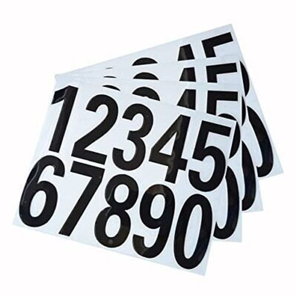 Mailbox Numbers Stickers for Outside,4 Sets(0-9) 2 Inch Vinyl 0.87"x1.89" Black