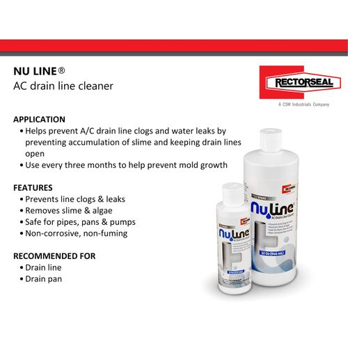 Liphontcta (4)-Pack NuLine HVAC Condensate Nu-Line Drain Cleaner, 8 Ounce