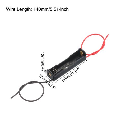 MECCANIXITY Battery Holder Box 1 x AAA, 1 Slots 5.51" Wire Lead for AAA-Batteries Holder Box Container, 20Pcs