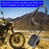Motorcycle Handlebar Switch, Waterproof 22mm 7/8in Handlebar Switch Control Motorcycle Handlebar Light Switch Push Button on off Switch with White LED Indicator