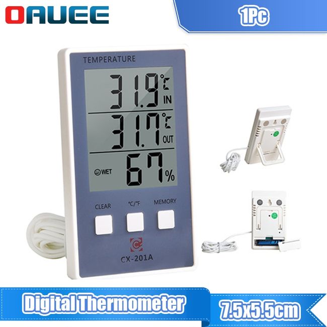 CX-201A LCD Digital Indoor Outdoor Thermometer Indoor Hygrometer