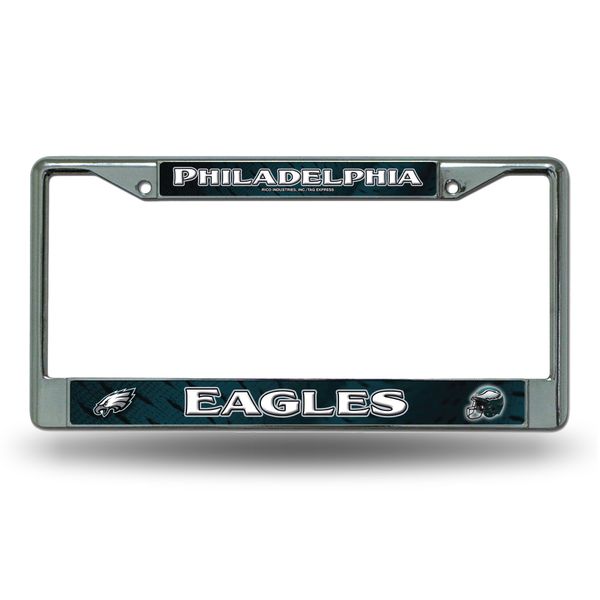 Rico Industries NFL Philadelphia Eagles Standard Chrome License Plate Frame, 6 x 12.25-inches