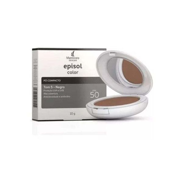 Skin Care Episol Compact Powder Black Skin Sunscreen 50FPS Makeup 10g Mantecorp