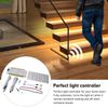 Yanmis Motion Sensor LED Stair Light Controller, Automatic Staircase Lighting Controller, Intelligent Stairway Step Light Controller Adjustable Speed for Indoor Under Stair Lighting