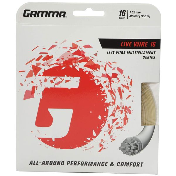 Gamma Live Wire 16G Tennis String, Natural