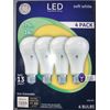 4- GE LED 75 watt 75W Soft White General Purpose Bulbs A21 PC 92979