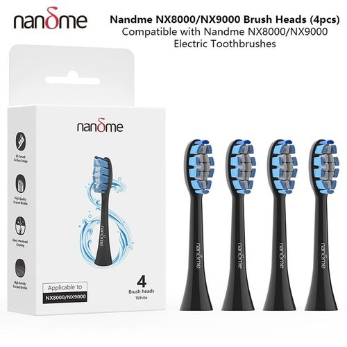 Nandme NX8000 Brush Head Smart Sonic Electric Toothbrush Accessories, 1 Option 1, 02 Black 4pcs