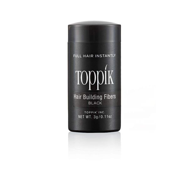 Toppik Hair Building Fibers, 3g Fill In Fine or Thinning Hair Instantly Thicker, Fuller Looking Hair 9 Shades for Men Women, Black, 0.11 Ounce (Pack of 1)