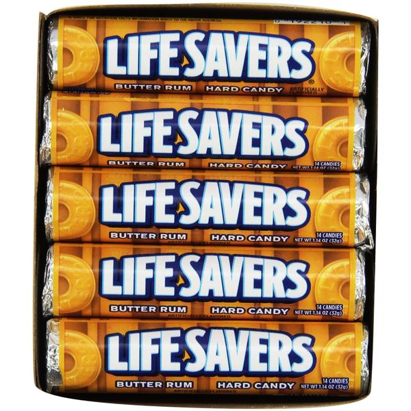 Life Savers Butter Rum Hard Candy, 1.14 ounce (20 Single Packs)