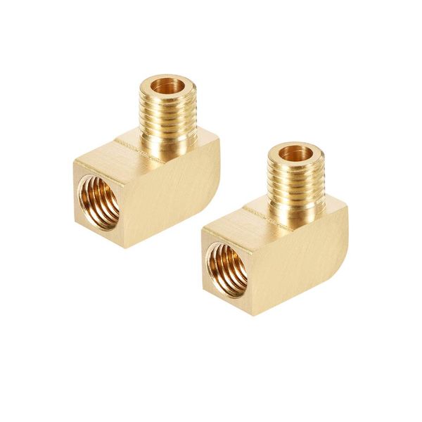 uxcell Brass Pipe Fittings 90 Degree Barstock Street Elbow Male x Female 2pcs M8 Male X M8 Female