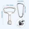 Hotop Metal Triangular Key Meter Box Key Silver Triangle Socket Spanner Key with a Keychain for Gas Water Electric Meter Box Cabinet
