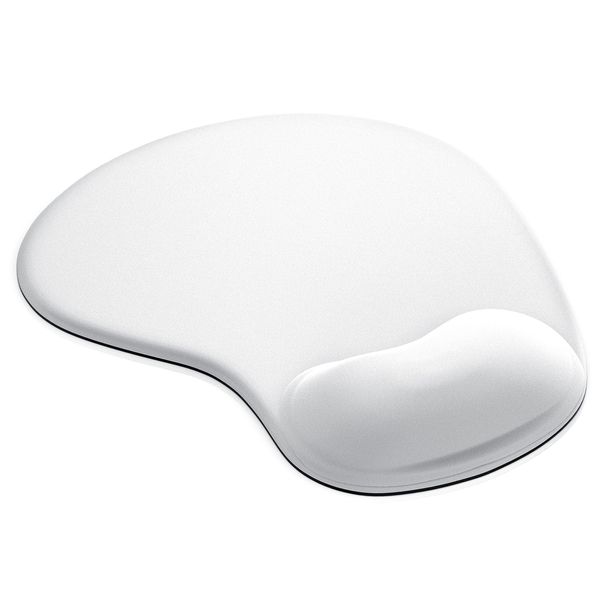 Gel Mauspad ergonomische Handgelenkauflage - Office Komfort Mousepad - Handgelenkpolster Handauflage - Gelkissen Gelpolster - Maus und Tastatur - abwaschbar - für Computer Laptop Notebook - Weiss